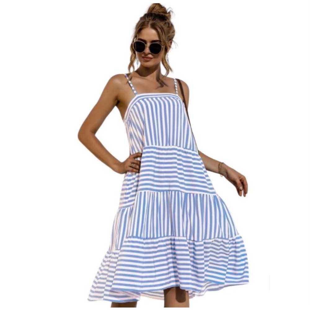 SHE + SKY Women’s Dress Blue Stripe